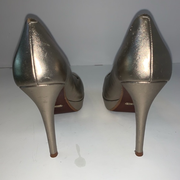 Cole Haan Gold Shimmer High Heels Sz 7 - Picture 4 of 13